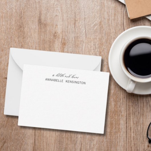 Minimalistische Elegante Eenvoudige Gepersonalisee Notitiekaartje