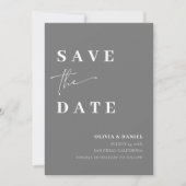 Minimalistische Elegante Eenvoudige Grijze Foto sp Kaart (Voorkant)