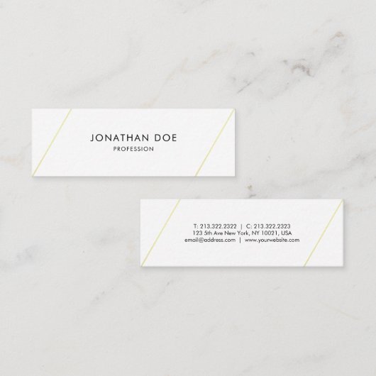 Minimalistische Elegante Eenvoudige Moderne Duidel Mini Visitekaartje (Voorkant / Achterkant)