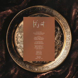 Minimalistische elegante eenvoudige moderne trouwm menu