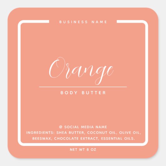 Minimalistische elegante eenvoudige moderne wrap-a vierkante sticker (Voorkant)