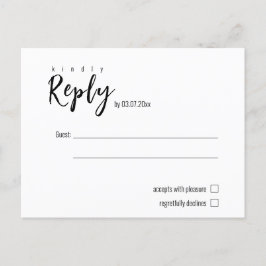 💍 Minimalistische Elegante eenvoudige RSVP Briefkaart