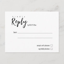 💍 Minimalistische Elegante eenvoudige RSVP Briefkaart
