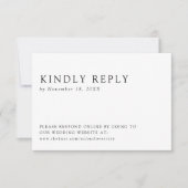 Minimalistische Elegante Eenvoudige & Schoone Onli RSVP Kaartje (Voorkant)