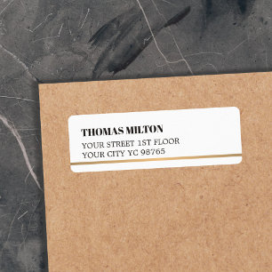 Minimalistische Elegante Eenvoudige Witte Faux Kop Etiket