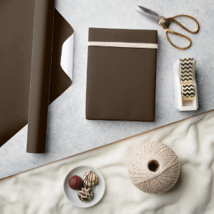 Minimalistische Elegante Effen Chocoladebruine Vla Cadeaupapier