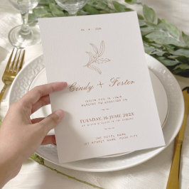 Minimalistische Elegante Eucalyptus Line Art Weddi Kaart