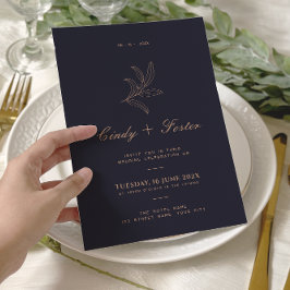 Minimalistische Elegante Eucalyptus Line Art Weddi Kaart