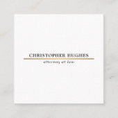 Minimalistische Elegante Faux Copper Line Advocaat Vierkante Visitekaartje (Voorkant)