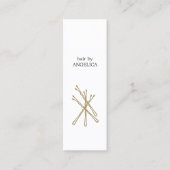 Minimalistische Elegante Faux Gold Haarspelden Haa Mini Visitekaartje (Voorkant)