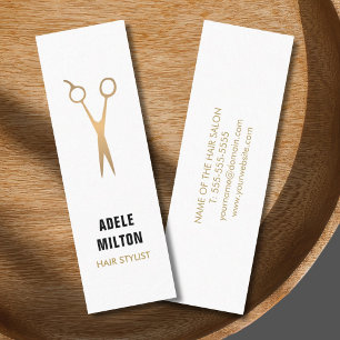 Minimalistische Elegante Faux Gold White Hair Styl Mini Visitekaartje