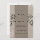 Minimalistische Elegante Floral bruiloft uitnodigi Kaart (Voorkant)