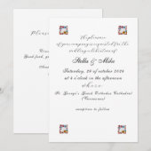 Minimalistische Elegante Floral bruiloft uitnodigi Kaart (Voorkant / Achterkant)