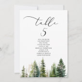 Minimalistische elegante Forest Table Zitplaatskaa Kaart (Voorkant)