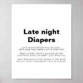 Minimalistische Elegante Formele Luiers voor Laat Poster (Voorkant)