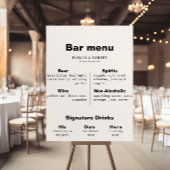 Minimalistische Elegante Formele Trouwbar Menu Pos Poster