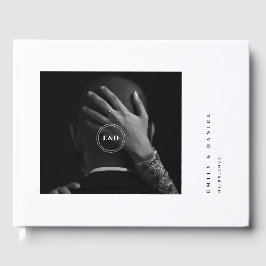 Minimalistische Elegante Foto Bewaar de datum Uitn Gastenboek