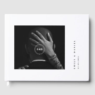 Minimalistische Elegante Foto Bewaar de datum Uitn Gastenboek