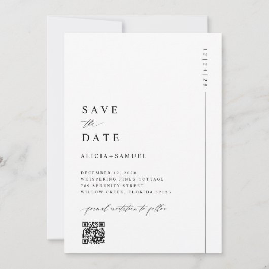 Minimalistische Elegante Foto Bewaar de Datum Uitn Kaart (Achterkant)