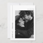 Minimalistische elegante foto bruiloft bedankkaart (Voorkant)