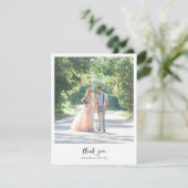 Minimalistische elegante foto bruiloft bedankkaart (Staand voorkant)