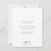 Minimalistische elegante foto bruiloft bedankkaart (Achterkant)