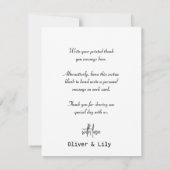 Minimalistische elegante foto bruiloft bedankkaart (Achterkant)