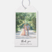 Minimalistische elegante foto bruiloft cadeaulabel (Voorkant)