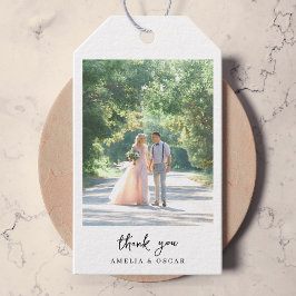 Minimalistische elegante foto bruiloft cadeaulabel