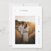 Minimalistische elegante foto bruiloft kaart (Voorkant)