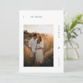 Minimalistische elegante foto bruiloft kaart (Staand voorkant)