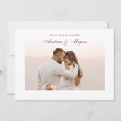 Minimalistische elegante foto bruiloft kaart (Voorkant)