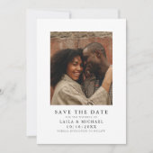 Minimalistische elegante foto bruiloft save the date (Voorkant)