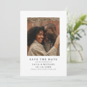 Minimalistische elegante foto bruiloft save the date (Staand voorkant)