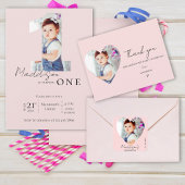 Minimalistische elegante foto eerste verjaardag da briefkaart