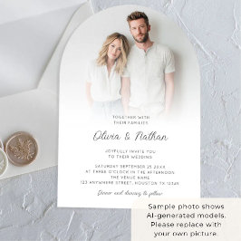 Minimalistische Elegante Foto-overlay Bruiloft Acryl Uitnodigingen
