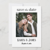 Minimalistische elegante foto save the date (Voorkant)