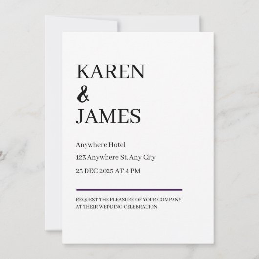 Minimalistische elegante foto save the date (Achterkant)