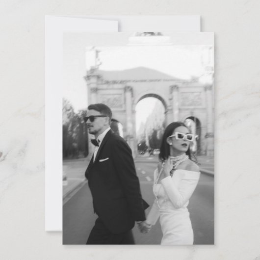 Minimalistische Elegante Foto Save the date Kaart (Achterkant)