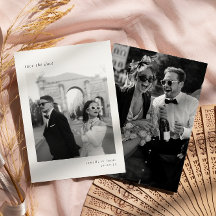 Minimalistische Elegante Foto Save the date