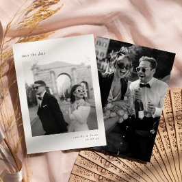 Minimalistische Elegante Foto Save the date Kaart