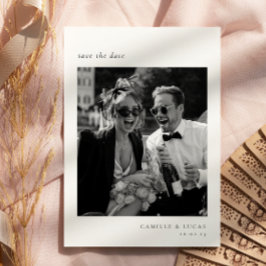 Minimalistische Elegante Foto Save the date Kaart