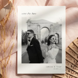 Minimalistische Elegante Foto Save the date Kaart