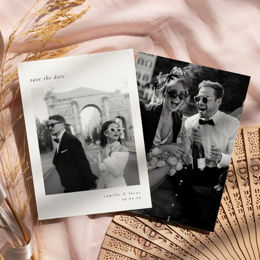 Minimalistische Elegante Foto Save the date Kaart