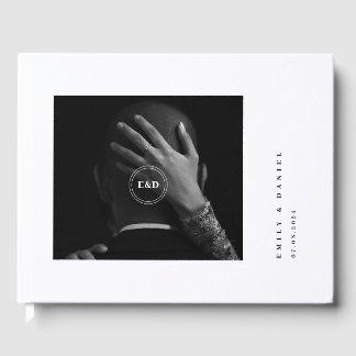 Minimalistische Elegante Foto Save the date Uitnod Gastenboek