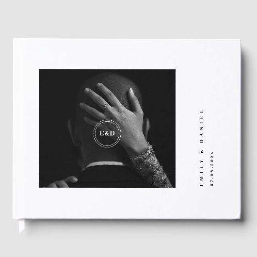 Minimalistische Elegante Foto Save the date Uitnod Gastenboek (Voorkant)