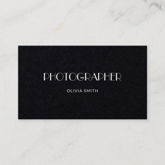Minimalistische elegante fotograaf Professional Visitekaartje (Voorkant)