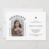 Minimalistische elegante fotograduatie-partij kaart (Voorkant)