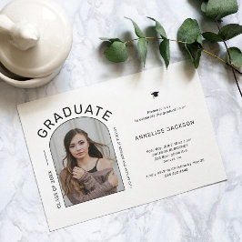 Minimalistische elegante fotograduatie-partij kaart