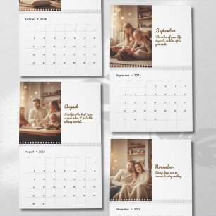 Minimalistische Elegante Fotoquote Kalender 2026